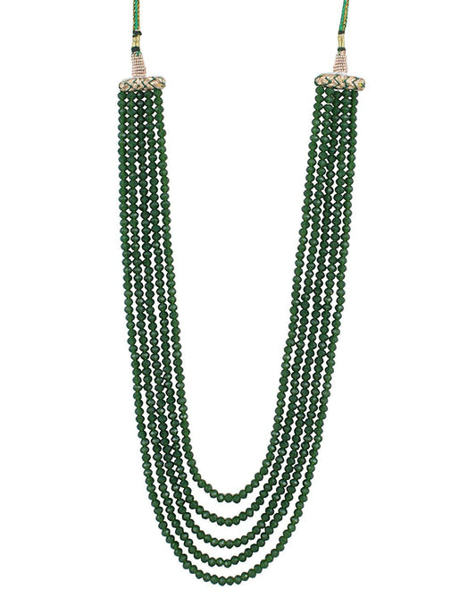 Green Crystal Beads Multi-Strand Necklace Set