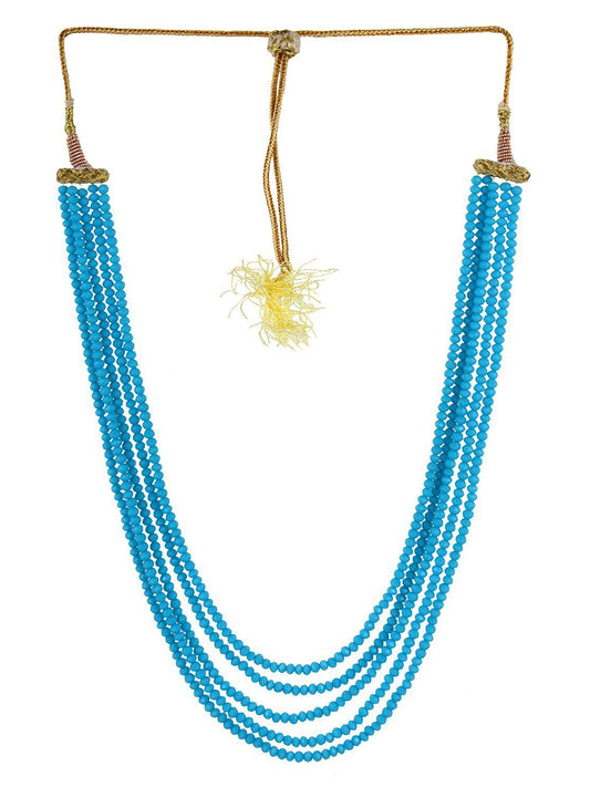 Blue Crystal Beads Multi-Strand Necklace Set