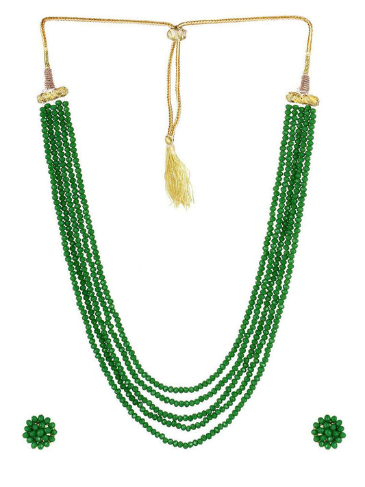 Light Green Crystal Beads Multi-Strand Necklace Set