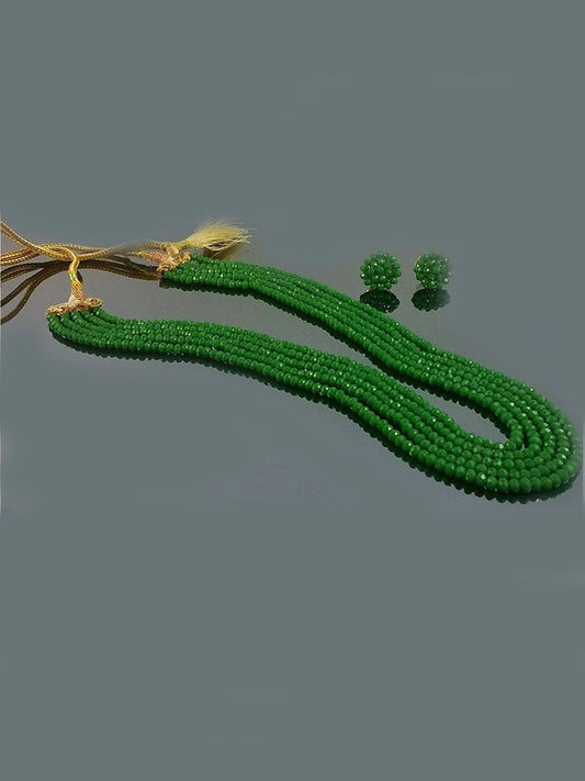 Light Green Crystal Beads Multi-Strand Necklace Set