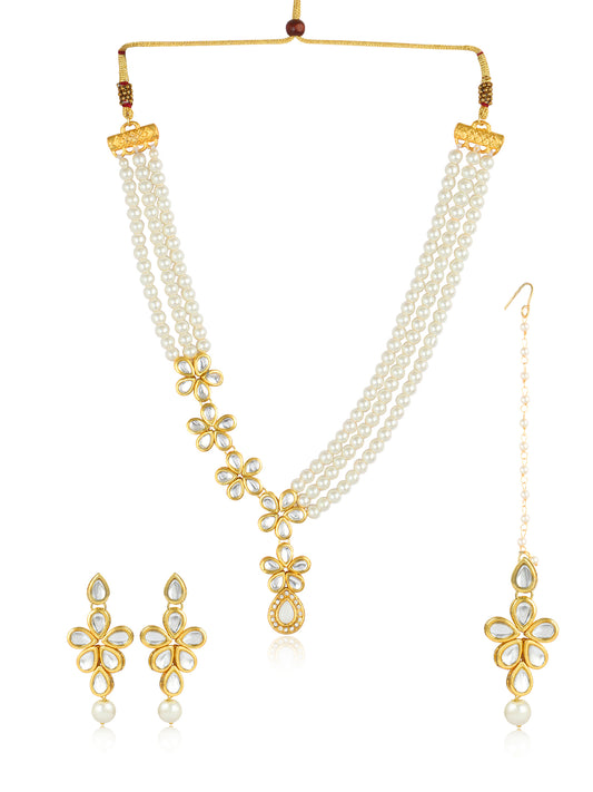 22K GoldPlated Antique origings Kundan Necklace Set for Women