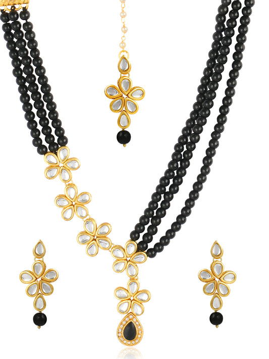 22K GoldPlated Antique origins Kundan Necklace Set for Women