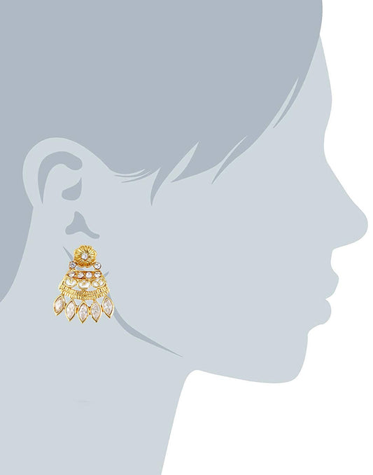 Karatcart Gold Finish Brass Dangle Earring For Women