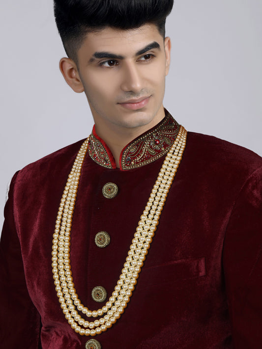 Traditional Gold Tone Maharaja Moti Mala for Men