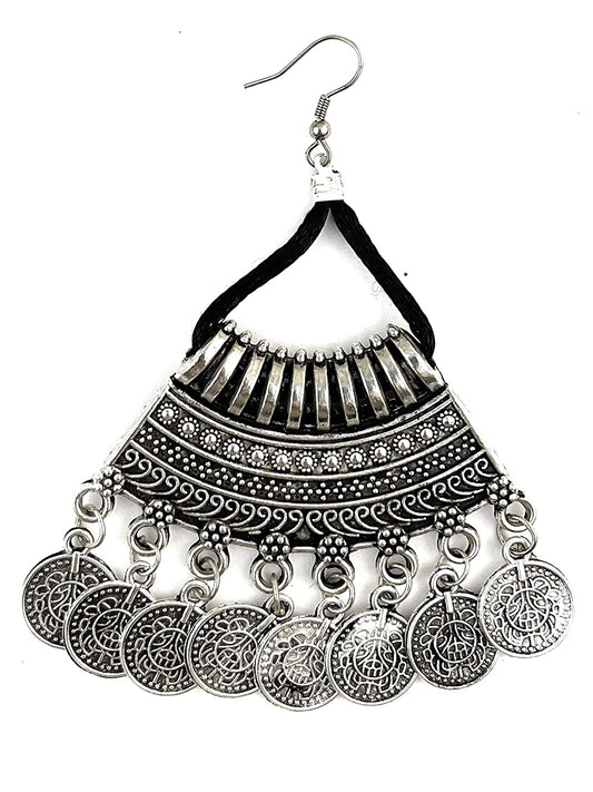 Afghani Tribal Oxidised Fashion German Silver Dangler Earrings for Women