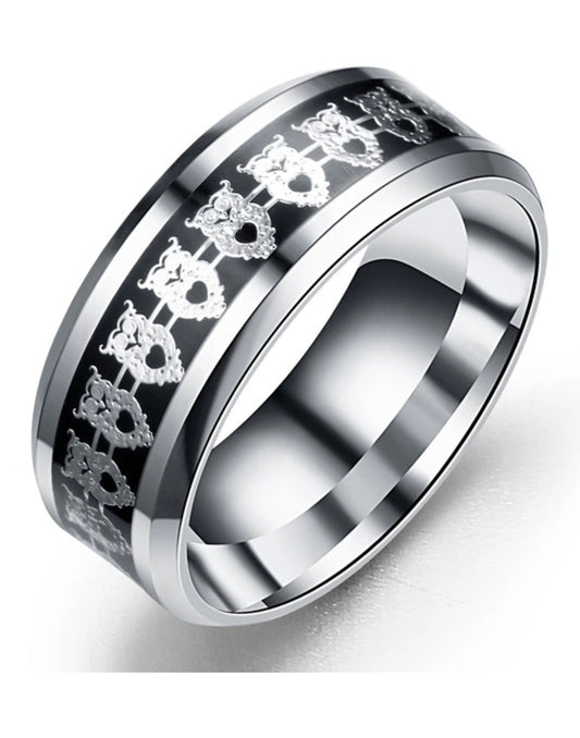Titanium Silver Band Ring for Men