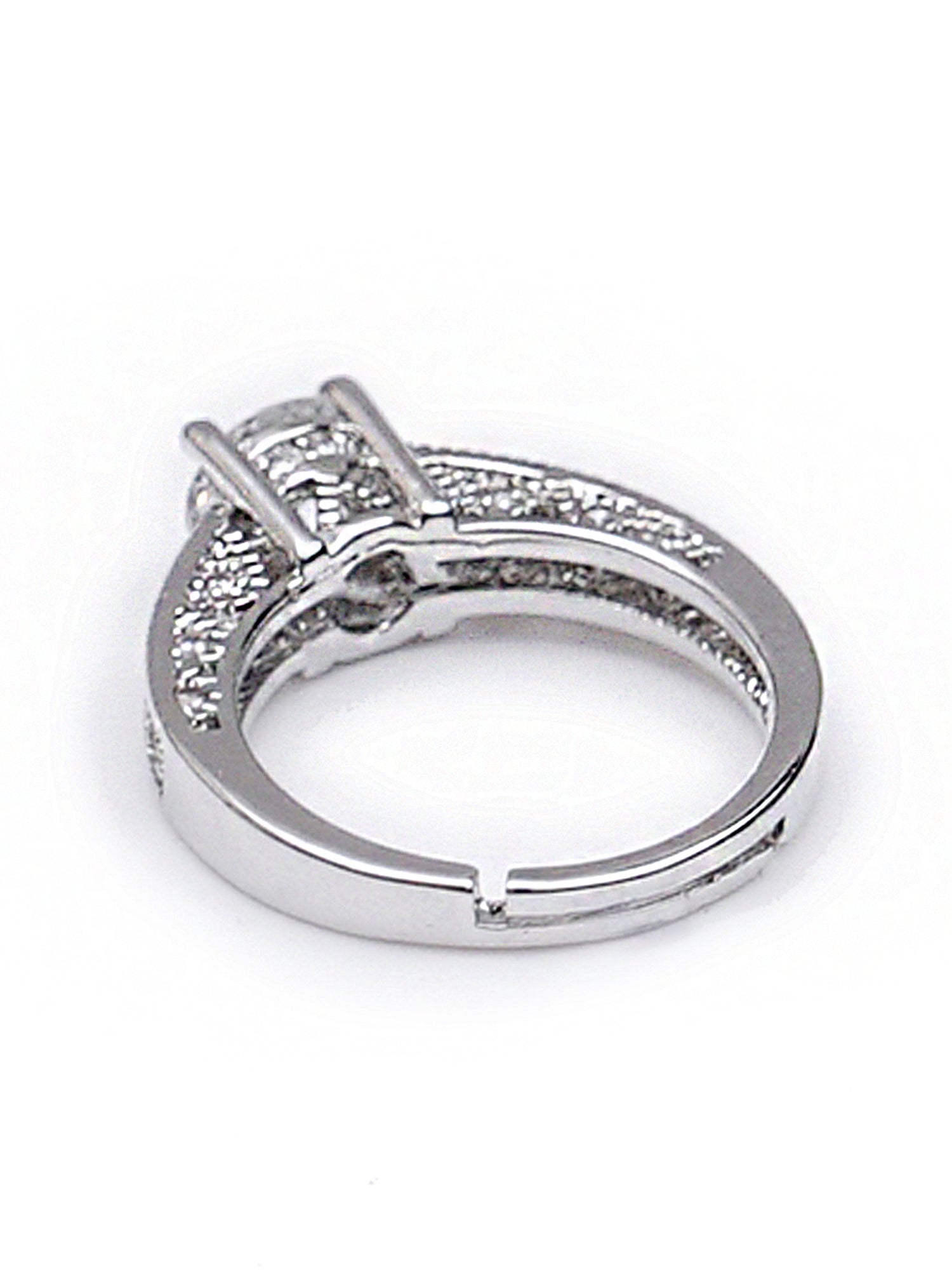 Platinum Plated Austrian Crystal Adjustable Ring for Women