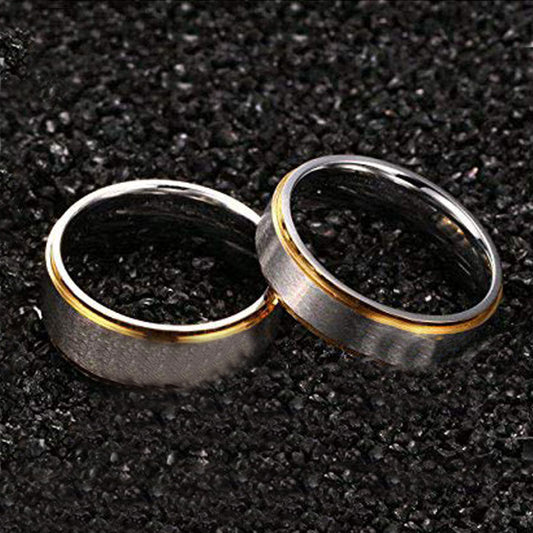 Karatcart Silver Stainless Steel Couple Rings for Men and Women