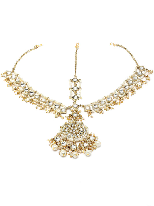 Gold Plated Handcrafted Kundan Mathapatti for Women