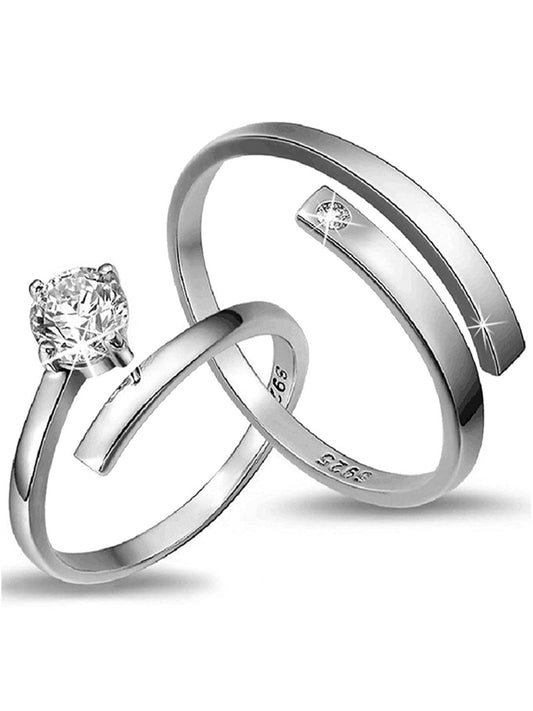 Karatcart Platinum Plated Adjustable Couple Ring