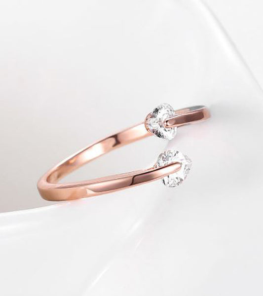 Karatcart Rose GoldPlated Heart Cut Elegant Austrian Crystal Adjustable Ring