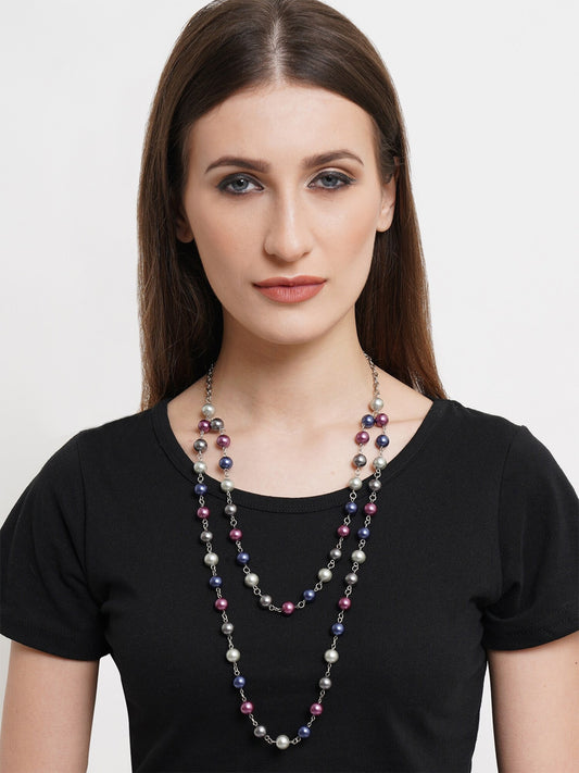 Multicoloured Handcrafted Pearl Long Chain Ranihaar Necklace
